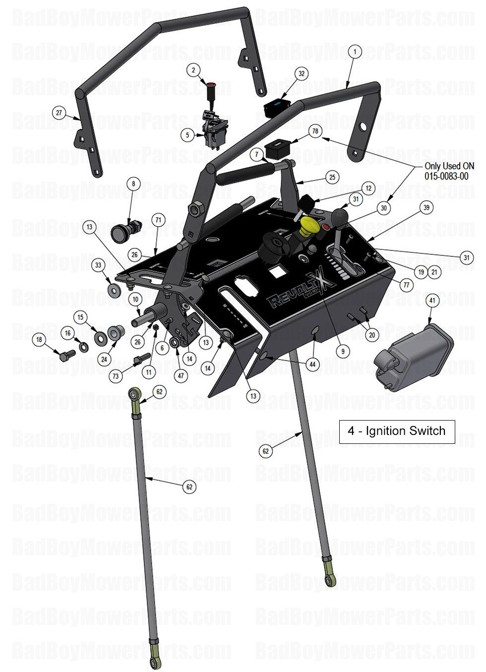 4203 - Bad Boy Mower Parts Lookup > 2025 > Revolt X > Podium Controls